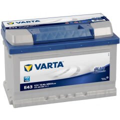 Varta E43 Blue Dynamic Serisi 12 Volt 72 Amper Akü (Alçak Tip)